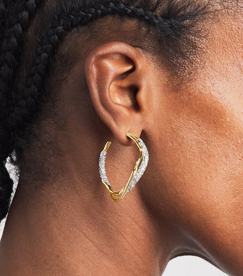 Alexis Bittar small gold-plated Solanales crystal twist earrings - British product