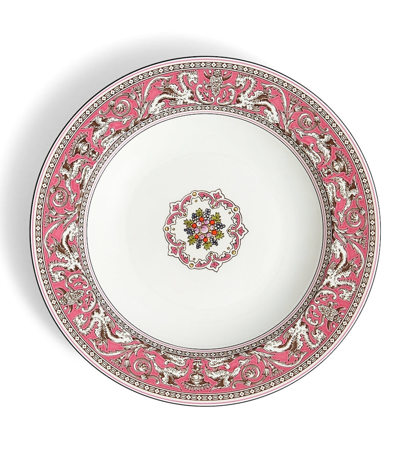 Wedgwood Florentine Fuchsia Rimmed soup bowl 23cm (British brand)