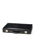 Aspinal of London croc-embossed leather backgammon set 17-inch - British product