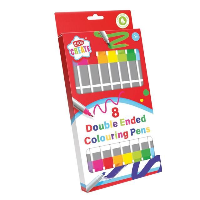 8 Double Ended Colouring Pens Felt Tips 8 per pack - McGrocer