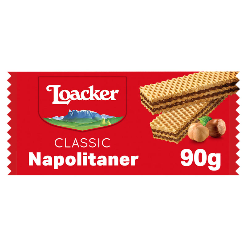 Loacker Classic Napolitaner Hazelnut Wafers 90g, UK version