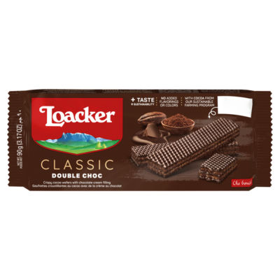 ASDA Loacker Classic Double Chocolate Wafers Chocolate Wafer Biscuits 90g- Buy online at McGrocer