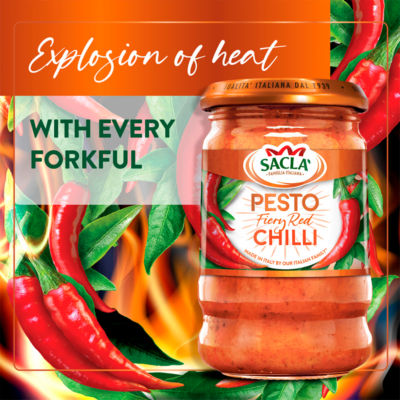 Sacla fiery red chilli pesto 190g (British brand)