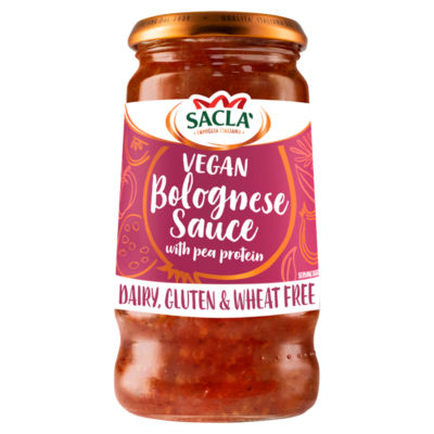 Sacla Vegan Bolognese Sauce with Pea Protein 350g, UK version