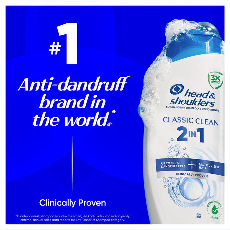Head & Shoulders Classic Clean 2in1 Anti-Dandruff Shampoo and Conditioner 1000ml pump, UK version