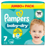 ASDA Pampers Baby-Dry Size 7 Night Time Nappies 58 Nappies Pack- Buy online at McGrocer