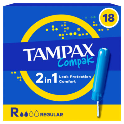 ASDA Tampax Compak Regular Tampons mit Applikator x18 - Jetzt bei McGrocer kaufen