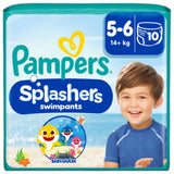 ASDA Pampers Splashers Baby Shark Edition Disposable Swim Nappy Pants Size 5 (10-14kg+)- Buy online at McGrocer