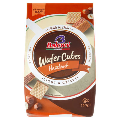 Balconi hazelnut wafer cubes 250g - British product