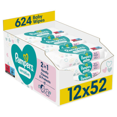 ASDA Pampers Sensitive Baby Wipes 624 Wipes- Buy online at McGrocer