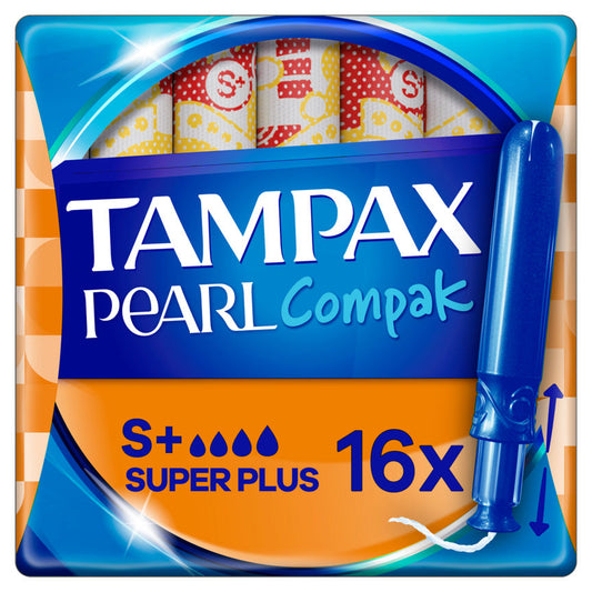 Tampax Pearl Compak Super Plus Tampons With Applicator X 16 GOODS ASDA   