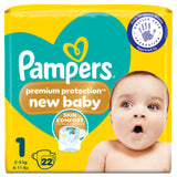 ASDA Pampers Premium Protection New Baby Size 1 Nappies 22 Count- Buy online at McGrocer