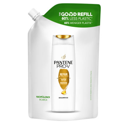 ASDA Pantene Pro-V Repair & Protect Shampoo Refill Pouch for Damaged Hair 480ml- Buy online at McGrocer