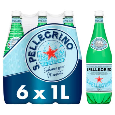 San Pellegrino sparkling mineral water 6x1L (British brand)