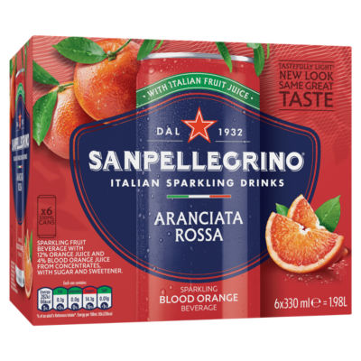 San Pellegrino Blood Orange sparkling drink 6x330ml (British brand)