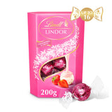 Lindt Lindor Strawberries & Cream truffles 200g, UK version