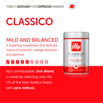 Illy ground coffee Espresso Classico Roast 250g, UK version