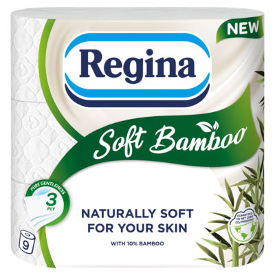 Regina soft bamboo toilet tissue 9 roll pack, UK version