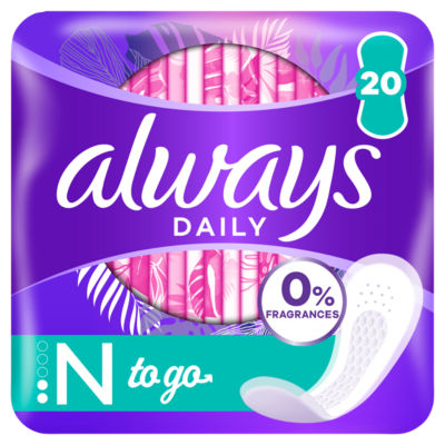 Always panty liners unscented 20 count - British product