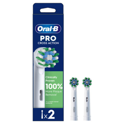 Oral-B Cross Action toothbrush heads 2 count, imported from the UK