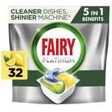 ASDA Fairy Platinum All In One Lemon Dishwasher Tablets 32 Tablets- Buy online at McGrocer