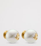 Jimmy Choo faux pearl logo stud earrings - British product