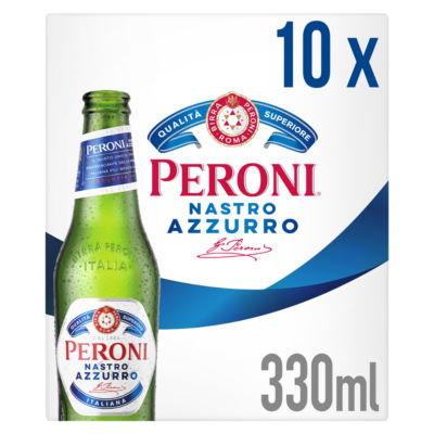 Peroni Nastro Azzurro lager beer 10x330ml bottles, imported from the UK