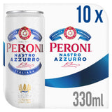 Peroni Nastro Azzurro beer lager cans 10x330ml, imported from the UK