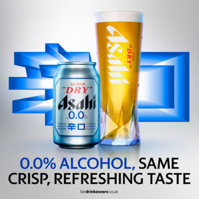 Asahi Super Dry 0.0% Alcohol Free Beer 4x330ml Cans - British product