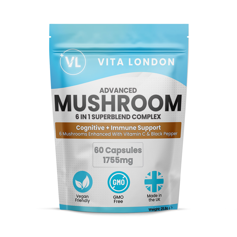 Vita London mushroom complex 6-in-1 with Lion's Mane 60 capsules - British product