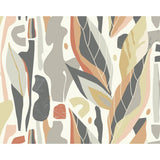 Origin Murals abstract leaf shapes grey wall mural, imported from the UK