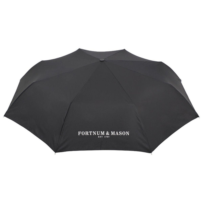 Fortnum's black compact umbrella with wooden handle - British product