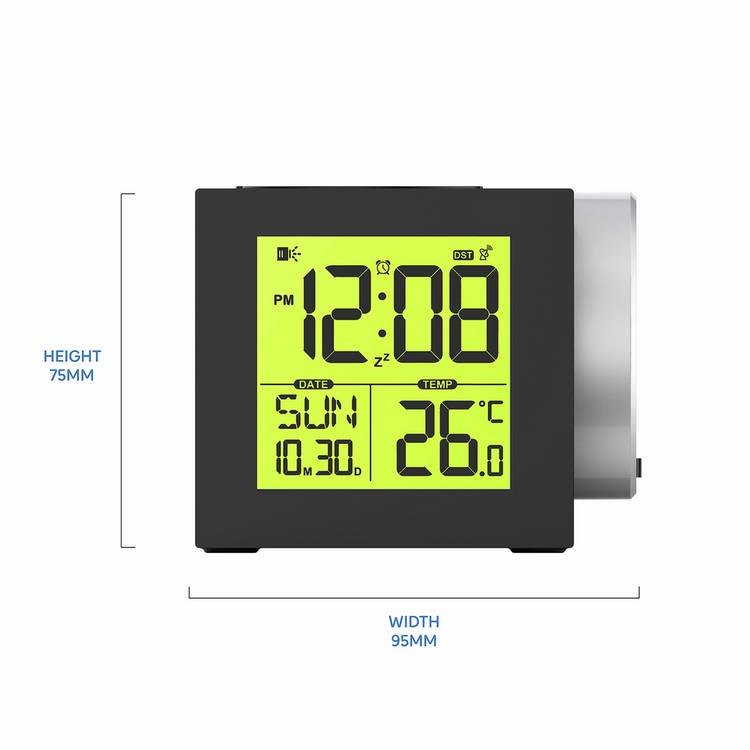 Precision radio controlled projection alarm clock - British product