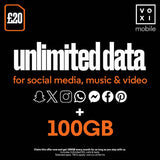 Argos VOXI 100GB 30 Day Pay As You Go SIM- Buy online at McGrocer