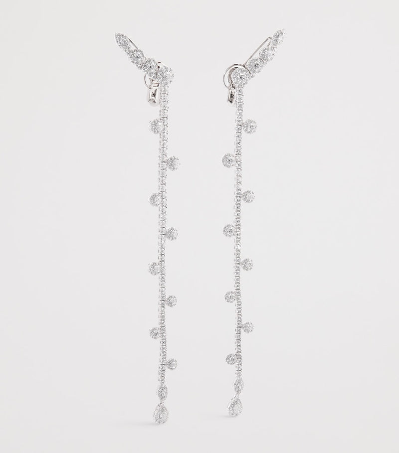 Yeprem white gold and diamond drop earrings (British brand)