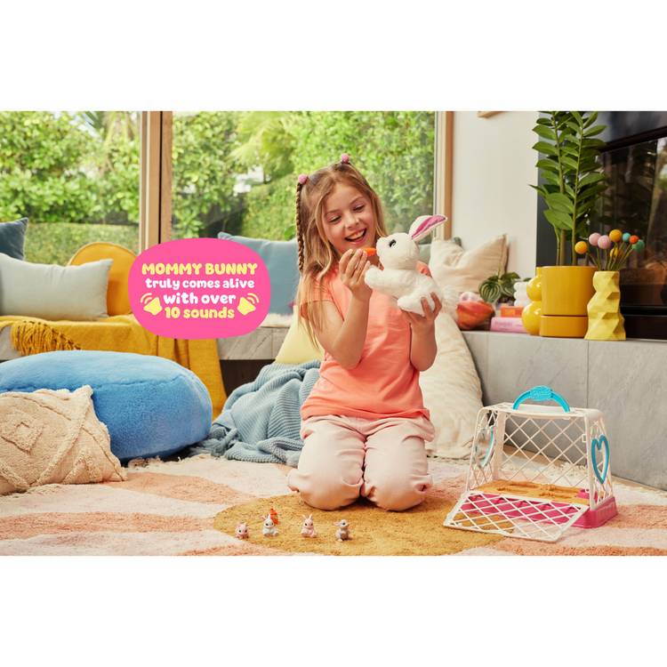 Pets Alive Mommy Bunny interactive toy with baby bunnies - British product