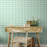 Hoopla Walls Sunray Diamond teal blue wallpaper roll, UK version