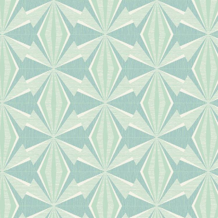 Hoopla Walls Sunray Diamond teal blue wallpaper roll, UK version