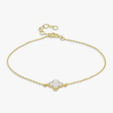 Revere gold plated clover charm bracelet 7.5 inches, imported from the UK