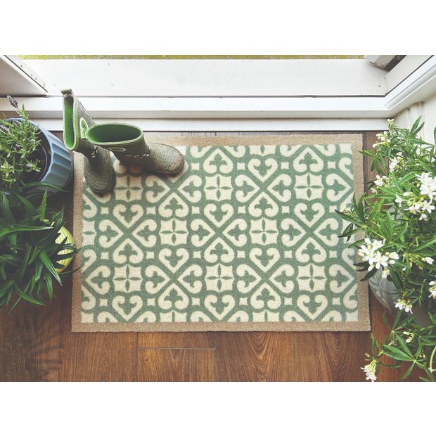 My Mat Harlequin Tile Green doormat 50x75cm - British product