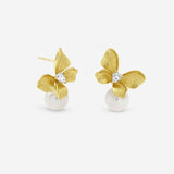 Jon Richard butterfly pearl drop earrings UK version