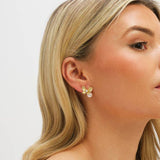 Jon Richard butterfly pearl drop earrings UK version