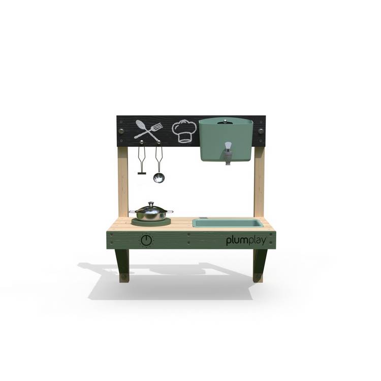Plum Play Splash & Mash mud kitchen wall-mounted, imported from the UK