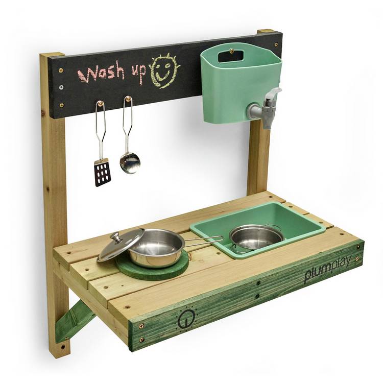 Plum Play Splash & Mash mud kitchen wall-mounted, imported from the UK