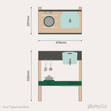 Plum Play Splash & Mash mud kitchen wall-mounted, imported from the UK