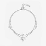 Argos Inicio Silver Plated Double Row Bezel Clover Bracelet- Buy online at McGrocer