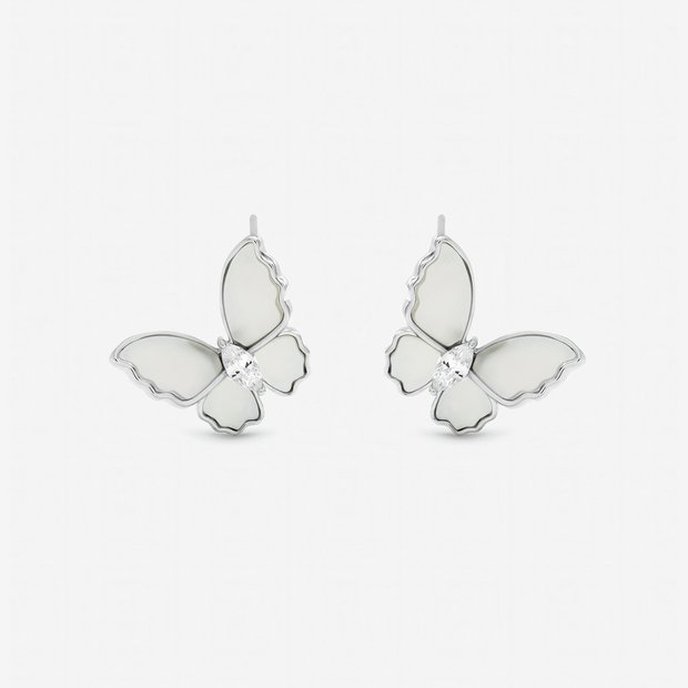 Jon Richard mother pearl butterfly earrings 17mm (British brand)