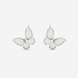 Argos Jon Richard Rhodium Plated Mother of Pearl Butterfly Stud Earrings- Buy online at McGrocer