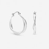 Argos Inicio Silver Plated Polished Twist Hoops Earrings- Buy online at McGrocer