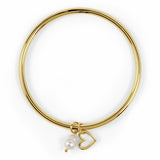 Radley gold plated heart and pearl charms bangle, imported from the UK